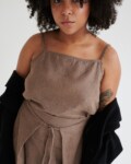Brown Linen Top Cacao Linen Top