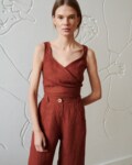 sleeveless linen summer wrap top