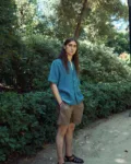 Men's linen summer shorts in cacao color